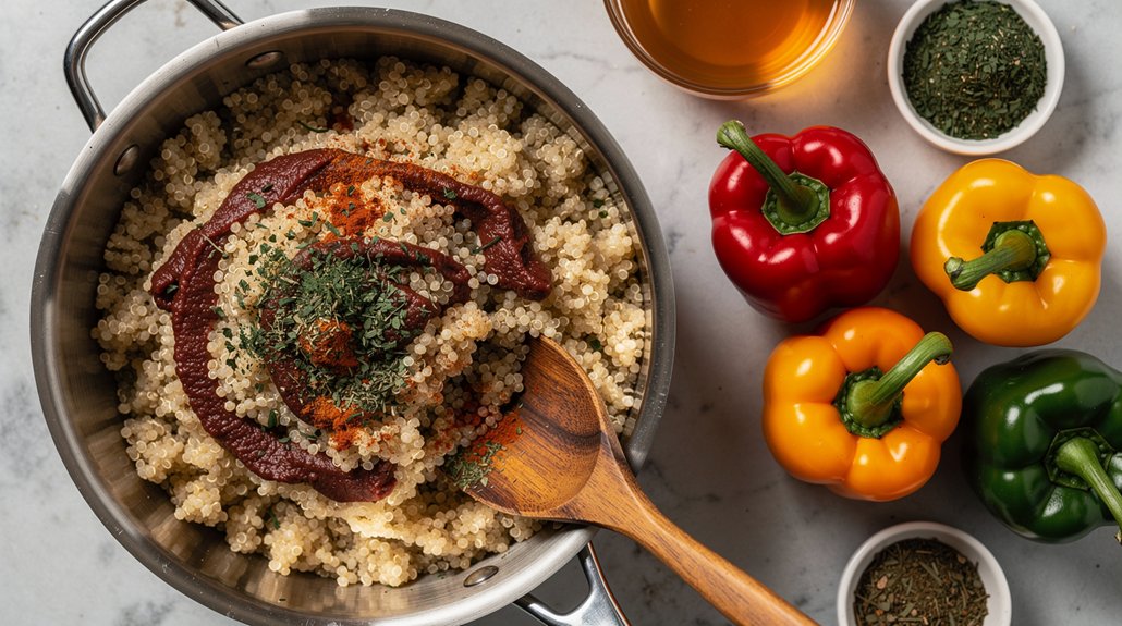 Vegan Quinoa-Stuffed Peppers